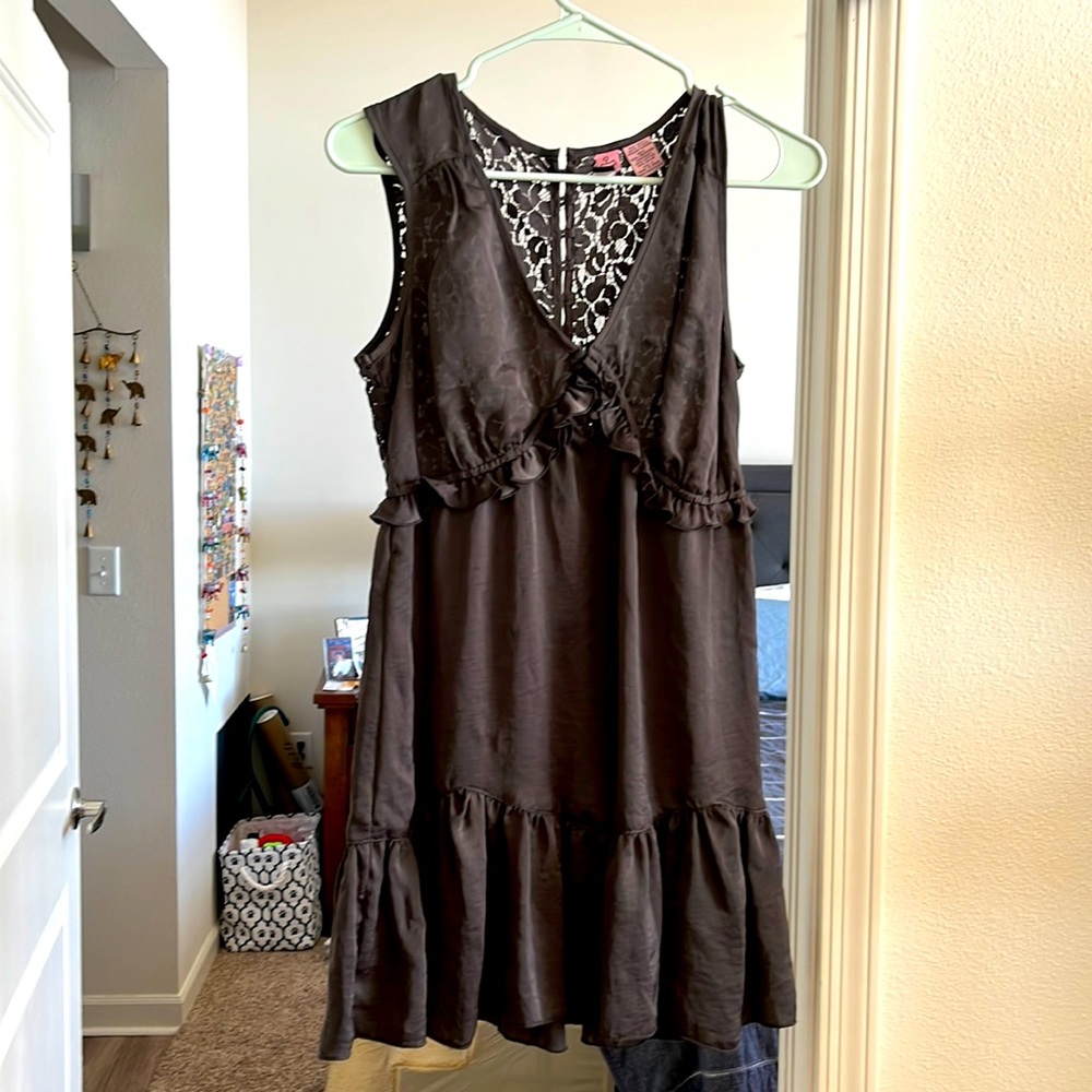 Dark gray lace.